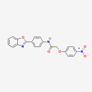 molecular formula C21H15N3O5 B3737835 N-[4-(1,3-benzoxazol-2-yl)phenyl]-2-(4-nitrophenoxy)acetamide 