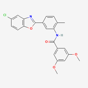 molecular formula C23H19ClN2O4 B3737844 N-[5-(5-chloro-1,3-benzoxazol-2-yl)-2-methylphenyl]-3,5-dimethoxybenzamide 