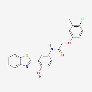 molecular formula C22H17ClN2O3S B3737859 N-[3-(1,3-benzothiazol-2-yl)-4-hydroxyphenyl]-2-(4-chloro-3-methylphenoxy)acetamide 