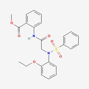 molecular formula C24H24N2O6S B3737878 methyl 2-{[N-(2-ethoxyphenyl)-N-(phenylsulfonyl)glycyl]amino}benzoate 