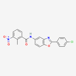 molecular formula C21H14ClN3O4 B3737880 N-[2-(4-chlorophenyl)-1,3-benzoxazol-5-yl]-2-methyl-3-nitrobenzamide 