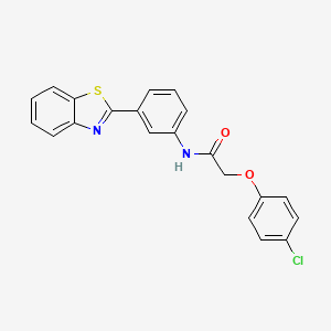 molecular formula C21H15ClN2O2S B3737921 N-[3-(1,3-benzothiazol-2-yl)phenyl]-2-(4-chlorophenoxy)acetamide 