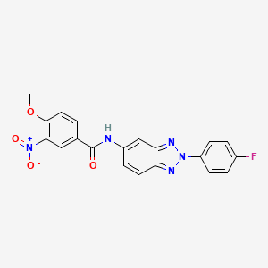 molecular formula C20H14FN5O4 B3737925 N-[2-(4-fluorophenyl)-2H-1,2,3-benzotriazol-5-yl]-4-methoxy-3-nitrobenzamide 