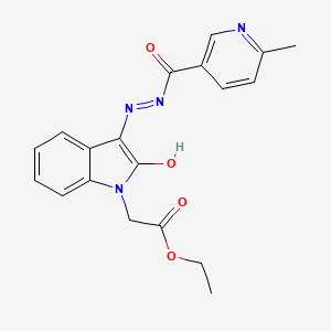 molecular formula C19H18N4O4 B3737929 ethyl [(3E)-3-{2-[(6-methylpyridin-3-yl)carbonyl]hydrazinylidene}-2-oxo-2,3-dihydro-1H-indol-1-yl]acetate 