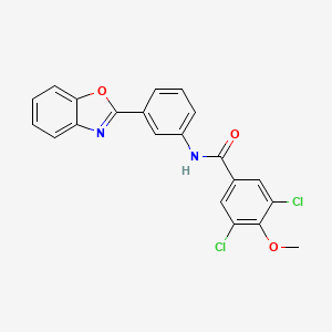 molecular formula C21H14Cl2N2O3 B3737953 N-[3-(1,3-benzoxazol-2-yl)phenyl]-3,5-dichloro-4-methoxybenzamide 