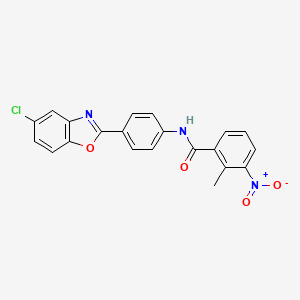 molecular formula C21H14ClN3O4 B3737979 N-[4-(5-chloro-1,3-benzoxazol-2-yl)phenyl]-2-methyl-3-nitrobenzamide 