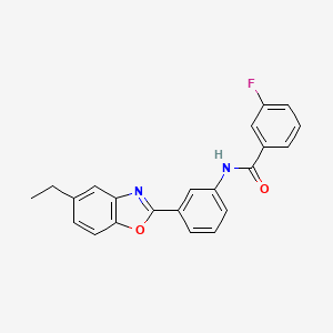 molecular formula C22H17FN2O2 B3738071 N-[3-(5-ethyl-1,3-benzoxazol-2-yl)phenyl]-3-fluorobenzamide 