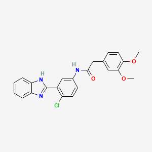 molecular formula C23H20ClN3O3 B3738075 N-[3-(1H-benzimidazol-2-yl)-4-chlorophenyl]-2-(3,4-dimethoxyphenyl)acetamide 