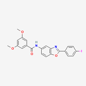 molecular formula C22H17IN2O4 B3738092 N-[2-(4-iodophenyl)-1,3-benzoxazol-5-yl]-3,5-dimethoxybenzamide 