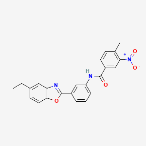 molecular formula C23H19N3O4 B3738093 N-[3-(5-ethyl-1,3-benzoxazol-2-yl)phenyl]-4-methyl-3-nitrobenzamide 