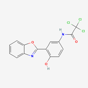 molecular formula C15H9Cl3N2O3 B3738103 N-[3-(1,3-benzoxazol-2-yl)-4-hydroxyphenyl]-2,2,2-trichloroacetamide 