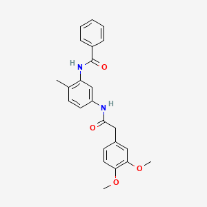 molecular formula C24H24N2O4 B3738112 N-(5-{[(3,4-dimethoxyphenyl)acetyl]amino}-2-methylphenyl)benzamide 