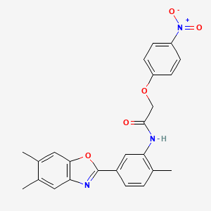 molecular formula C24H21N3O5 B3738127 N-[5-(5,6-dimethyl-1,3-benzoxazol-2-yl)-2-methylphenyl]-2-(4-nitrophenoxy)acetamide 