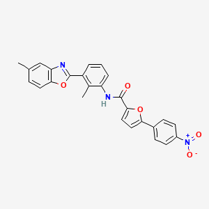 molecular formula C26H19N3O5 B3738138 N-[2-methyl-3-(5-methyl-1,3-benzoxazol-2-yl)phenyl]-5-(4-nitrophenyl)-2-furamide 
