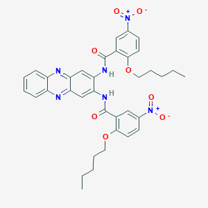 molecular formula C36H36N6O8 B373816 5-nitro-N-(3-{[5-nitro-2-(pentyloxy)benzoyl]amino}-2-phenazinyl)-2-(pentyloxy)benzamide 