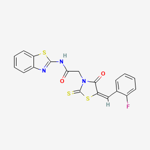 molecular formula C19H12FN3O2S3 B3738177 N-1,3-benzothiazol-2-yl-2-[5-(2-fluorobenzylidene)-4-oxo-2-thioxo-1,3-thiazolidin-3-yl]acetamide 