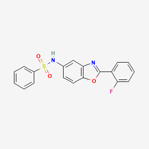 molecular formula C19H13FN2O3S B3738209 N-[2-(2-fluorophenyl)-1,3-benzoxazol-5-yl]benzenesulfonamide 