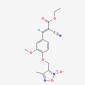 molecular formula C17H17N3O6 B3738219 ethyl (E)-2-cyano-3-[3-methoxy-4-[(4-methyl-2-oxido-1,2,5-oxadiazol-2-ium-3-yl)methoxy]phenyl]prop-2-enoate 