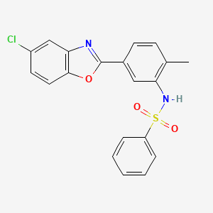 molecular formula C20H15ClN2O3S B3738347 N-[5-(5-chloro-1,3-benzoxazol-2-yl)-2-methylphenyl]benzenesulfonamide 