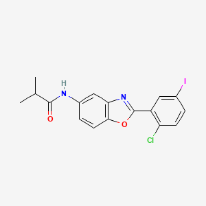 molecular formula C17H14ClIN2O2 B3738423 N-[2-(2-chloro-5-iodophenyl)-1,3-benzoxazol-5-yl]-2-methylpropanamide 