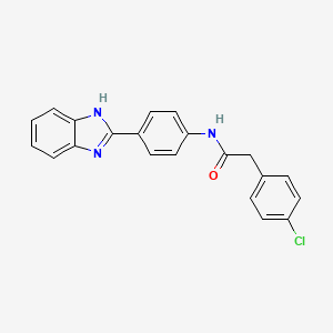 molecular formula C21H16ClN3O B3738449 N-[4-(1H-benzimidazol-2-yl)phenyl]-2-(4-chlorophenyl)acetamide 