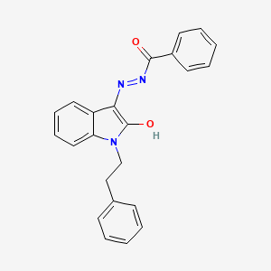 molecular formula C23H19N3O2 B3738619 N-[2-hydroxy-1-(2-phenylethyl)indol-3-yl]iminobenzamide 