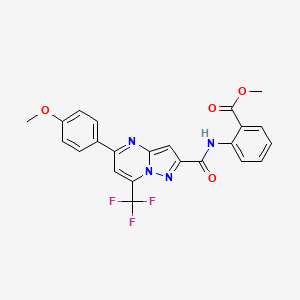 molecular formula C23H17F3N4O4 B3738884 METHYL 2-[5-(4-METHOXYPHENYL)-7-(TRIFLUOROMETHYL)PYRAZOLO[1,5-A]PYRIMIDINE-2-AMIDO]BENZOATE 