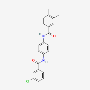 molecular formula C22H19ClN2O2 B3738900 N-[4-[(3-chlorobenzoyl)amino]phenyl]-3,4-dimethylbenzamide 
