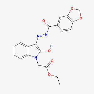 molecular formula C20H17N3O6 B3738978 Ethyl 2-[3-(1,3-benzodioxole-5-carbonyldiazenyl)-2-hydroxyindol-1-yl]acetate 
