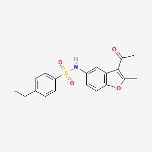 molecular formula C19H19NO4S B3738987 N-(3-ACETYL-2-METHYL-1-BENZOFURAN-5-YL)-4-ETHYLBENZENE-1-SULFONAMIDE 