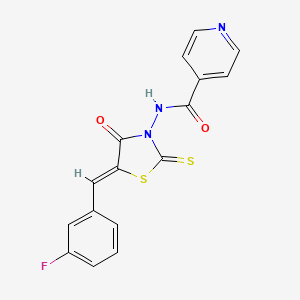 molecular formula C16H10FN3O2S2 B3739003 N-[(5Z)-5-(3-fluorobenzylidene)-4-oxo-2-thioxo-1,3-thiazolidin-3-yl]pyridine-4-carboxamide 