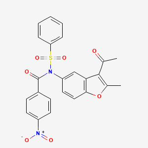 molecular formula C24H18N2O7S B3739009 N-(3-acetyl-2-methyl-1-benzofuran-5-yl)-N-(benzenesulfonyl)-4-nitrobenzamide 