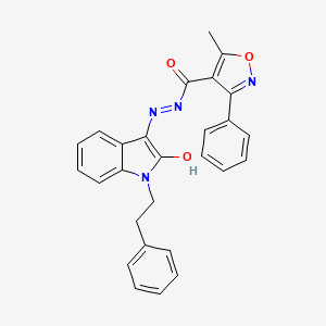 molecular formula C27H22N4O3 B3739049 N-[2-hydroxy-1-(2-phenylethyl)indol-3-yl]imino-5-methyl-3-phenyl-1,2-oxazole-4-carboxamide 