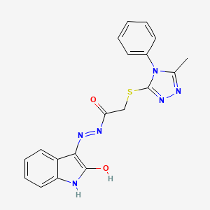 molecular formula C19H16N6O2S B3739065 N-[(2-hydroxy-1H-indol-3-yl)imino]-2-[(5-methyl-4-phenyl-1,2,4-triazol-3-yl)sulfanyl]acetamide 