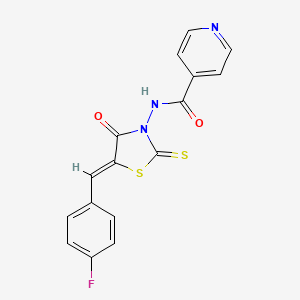 molecular formula C16H10FN3O2S2 B3739095 N-[5-(4-Fluoro-benzylidene)-4-oxo-2-thioxo-thiazolidin-3-yl]-isonicotinamide 