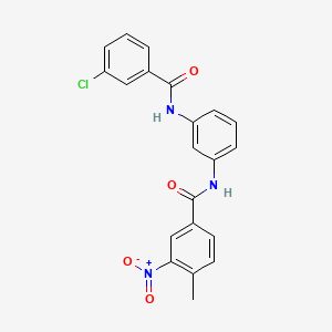 molecular formula C21H16ClN3O4 B3739197 N-[3-[(3-chlorobenzoyl)amino]phenyl]-4-methyl-3-nitrobenzamide 