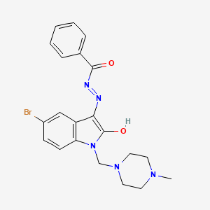 molecular formula C21H22BrN5O2 B3739248 N'~1~-{5-BROMO-1-[(4-METHYLPIPERAZINO)METHYL]-2-OXO-1,2-DIHYDRO-3H-INDOL-3-YLIDEN}BENZOHYDRAZIDE 