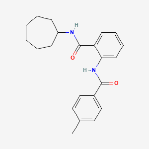 molecular formula C22H26N2O2 B3739280 N~1~-CYCLOHEPTYL-2-[(4-METHYLBENZOYL)AMINO]BENZAMIDE 