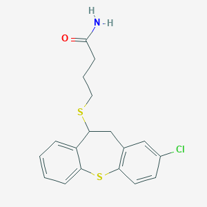 molecular formula C18H18ClNOS2 B373961 4-[(2-Chloro-10,11-dihydrodibenzo[b,f]thiepin-10-yl)sulfanyl]butanamide 