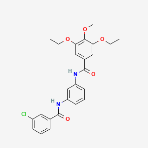 molecular formula C26H27ClN2O5 B3739667 N-[3-[(3-chlorobenzoyl)amino]phenyl]-3,4,5-triethoxybenzamide 