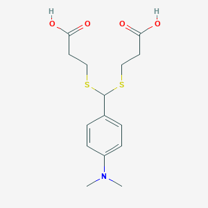 molecular formula C15H21NO4S2 B373979 3-({[(2-Carboxyethyl)sulfanyl][4-(dimethylamino)phenyl]methyl}sulfanyl)propanoic acid 