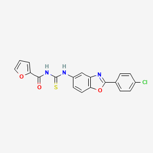 molecular formula C19H12ClN3O3S B3739841 N-{[2-(4-chlorophenyl)-1,3-benzoxazol-5-yl]carbamothioyl}furan-2-carboxamide 