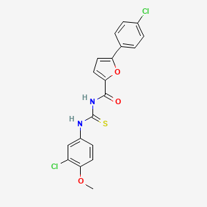 molecular formula C19H14Cl2N2O3S B3739920 N-[(3-chloro-4-methoxyphenyl)carbamothioyl]-5-(4-chlorophenyl)furan-2-carboxamide 