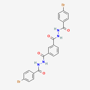 molecular formula C22H16Br2N4O4 B3740011 N'~1~,N'~3~-bis[(4-bromophenyl)carbonyl]benzene-1,3-dicarbohydrazide CAS No. 5526-50-1