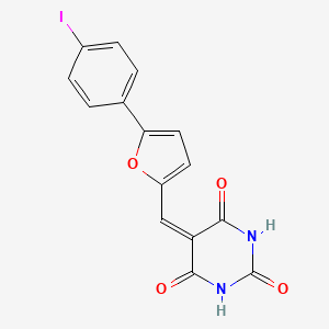 molecular formula C15H9IN2O4 B3740055 5-[[5-(4-Iodophenyl)furan-2-yl]methylidene]-1,3-diazinane-2,4,6-trione 