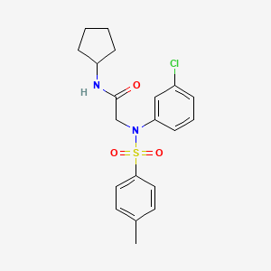 molecular formula C20H23ClN2O3S B3740121 N~2~-(3-chlorophenyl)-N-cyclopentyl-N~2~-[(4-methylphenyl)sulfonyl]glycinamide 
