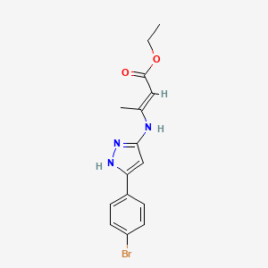 molecular formula C15H16BrN3O2 B3740176 ethyl (E)-3-[[5-(4-bromophenyl)-1H-pyrazol-3-yl]amino]but-2-enoate 