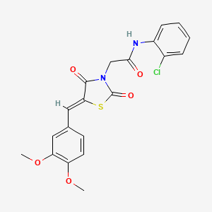 molecular formula C20H17ClN2O5S B3740322 N-(2-chlorophenyl)-2-[(5Z)-5-[(3,4-dimethoxyphenyl)methylidene]-2,4-dioxo-1,3-thiazolidin-3-yl]acetamide 