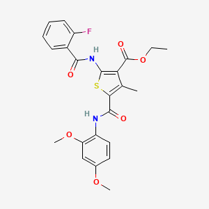 molecular formula C24H23FN2O6S B3740345 Ethyl 5-[(2,4-dimethoxyphenyl)carbamoyl]-2-(2-fluorobenzamido)-4-methylthiophene-3-carboxylate 