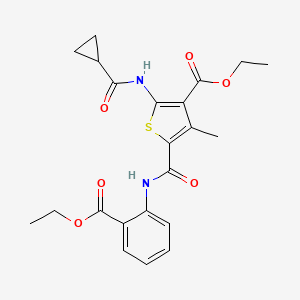molecular formula C22H24N2O6S B3740385 Ethyl 2-cyclopropaneamido-5-{[2-(ethoxycarbonyl)phenyl]carbamoyl}-4-methylthiophene-3-carboxylate 